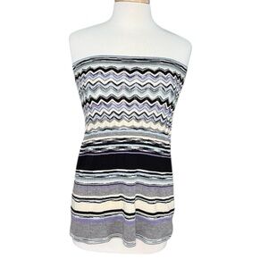 Missoni Zigzag Knit Tube Top in Purple and Black  Size Small